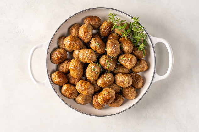 Fully Cooked 100% Grass-Fed Beef and Crate-Free Pork Meatballs