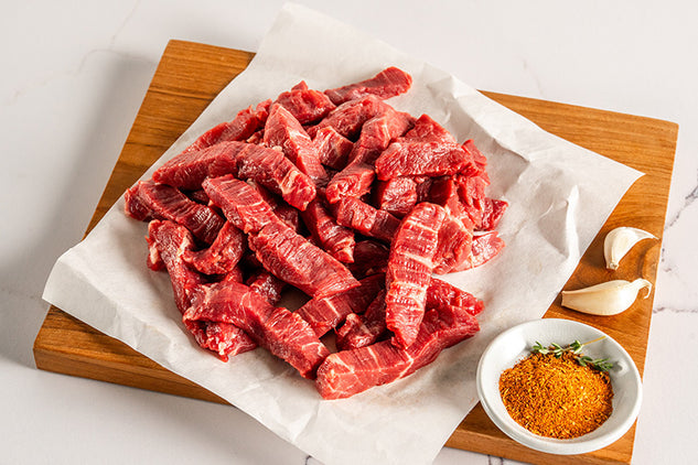 Pasture-Raised, Grain-Finished Premium Steak Strips