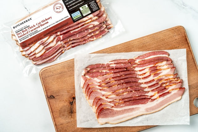 Hickory Smoked, Crate-Free Thick Cut Bacon
