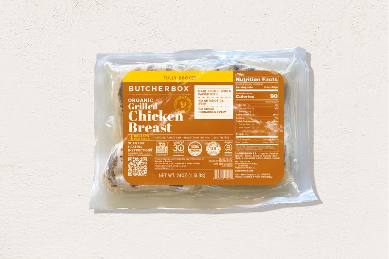 Fully Cooked Organic Free-Range Grilled Chicken Breast